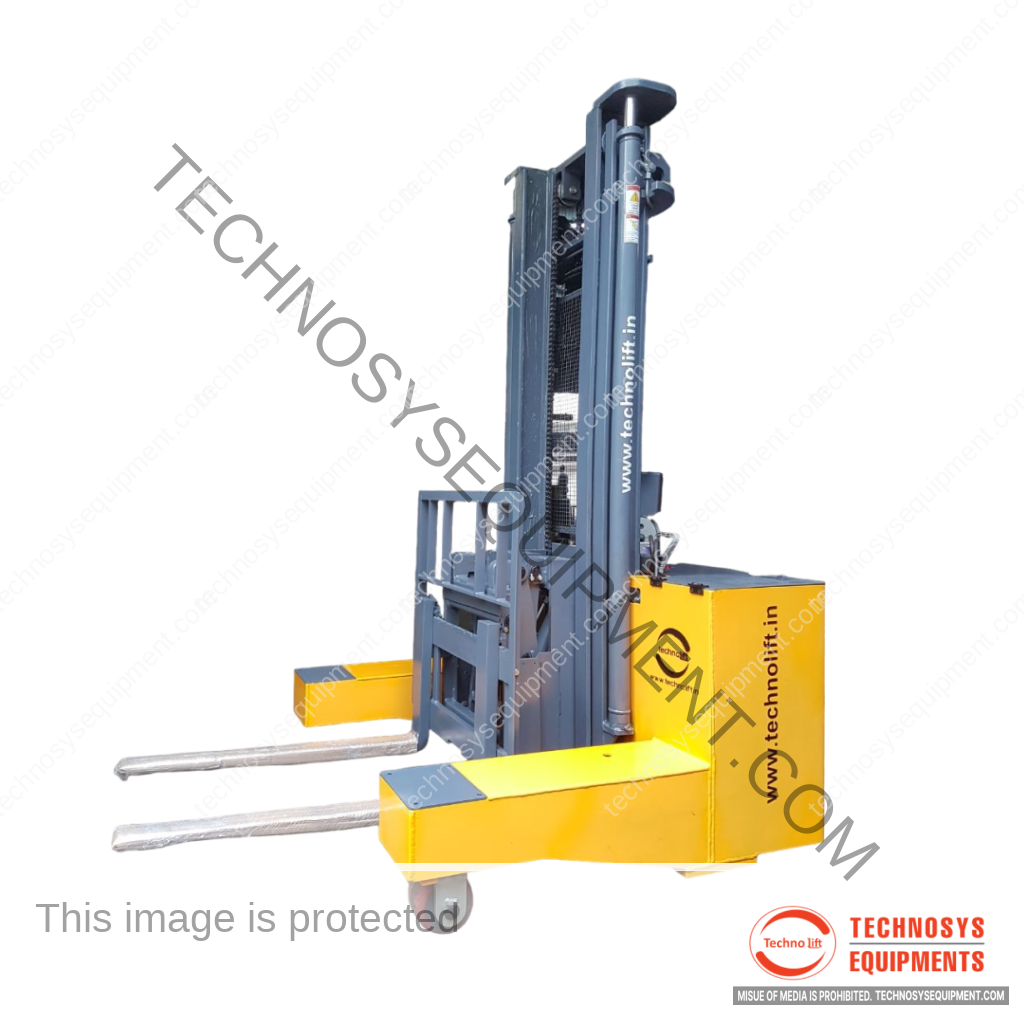 <b>4 Direction Electric Stacker</b></br>Capacity - Up to 2000Kgs</br>Lift Height - Upto 6500mm