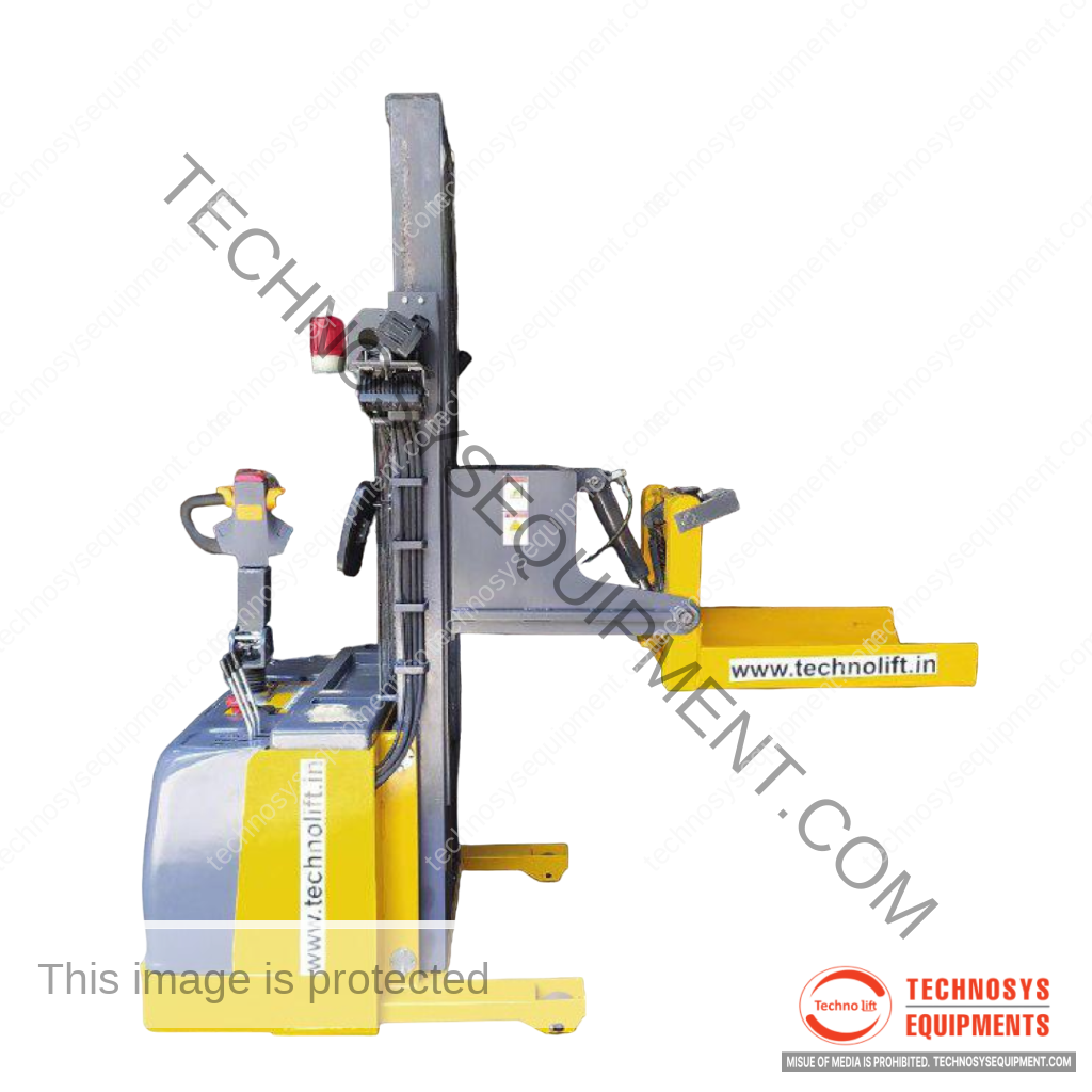 <b>Battery Operated Drum Racker</b></br>Capacity - 350 Kgs</br>Lift Height - Upto 3000 mm